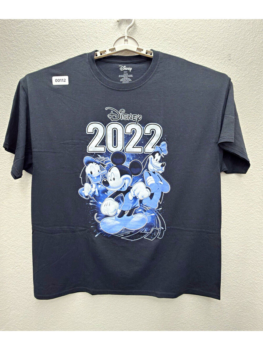 Disney 2022 Mickey Mouse Donald Duck Goofy Black Unisex Adult T-Shirt 3XL